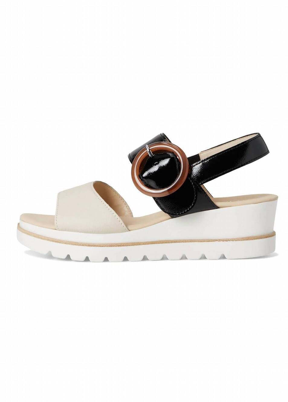 NEW GABOR women's freya wedge sandal in black/cream